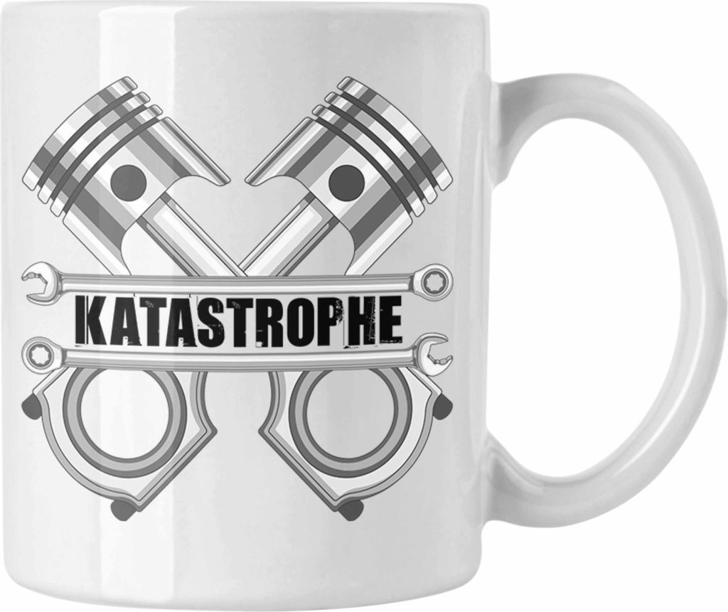 Trendation - KFZ Mechaniker Meister Tasse Katastrophe Kolben KFZ Schrauber (Weiß)