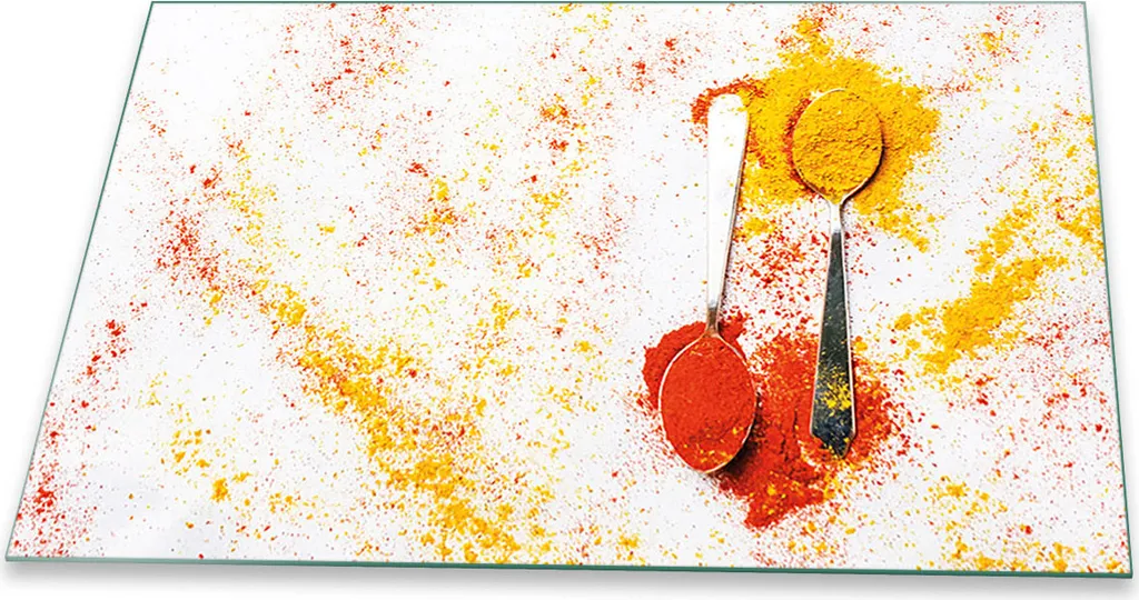 Copripiano Vetro 80x52 Spezie Giallo - Decorazione Cucina Universale