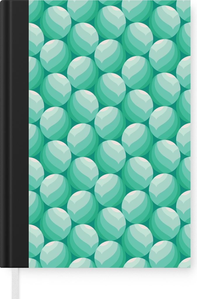 MuchoWow Notizbuch Tagebuch Haushaltsbuch Notebook A5 Gestaltung - Minze - Ball - Notizblock - Notizheft - Notebook - Schreibblock - Papier