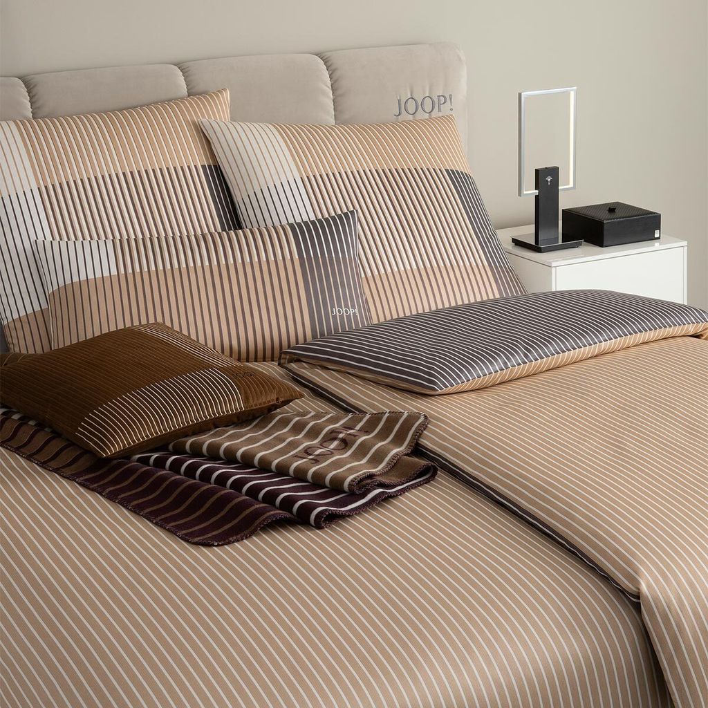 JOOP! Mako-Satin-Bettwäsche-Garnitur Divided Farbe caramel Größe 140x200+70x90