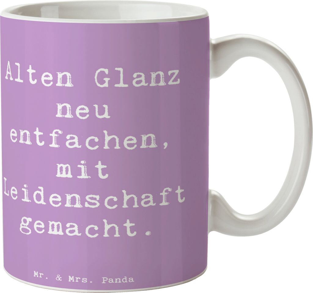 Mr. & Mrs. Panda Kaffeebecher Spruch Polsterin Glanz - Lavendeltraum - Geschenk, Möbel Restaurieren, Handwerkskunst, Geschenke für Berufstätige,...