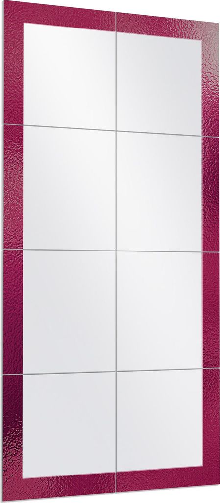 DEQORI Wandspiegel Puzzle 60x120 cm 'Glanzoptik in Magenta' Spiegel Ganzkörperspiegel