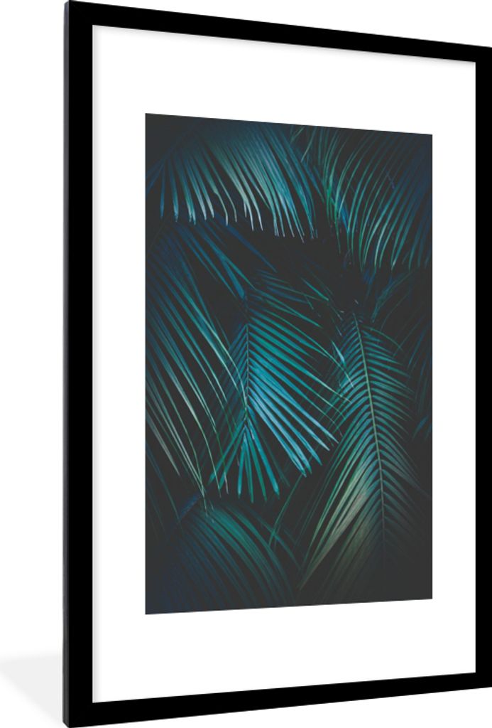 MuchoWow Gerahmtes Poster Palme - Palmenbaum - Tropisch 60x90 cm - Poster mit Schwarzem Bilderrahmen Wandposter Rahmen Foto Bilder - Dekoration -...