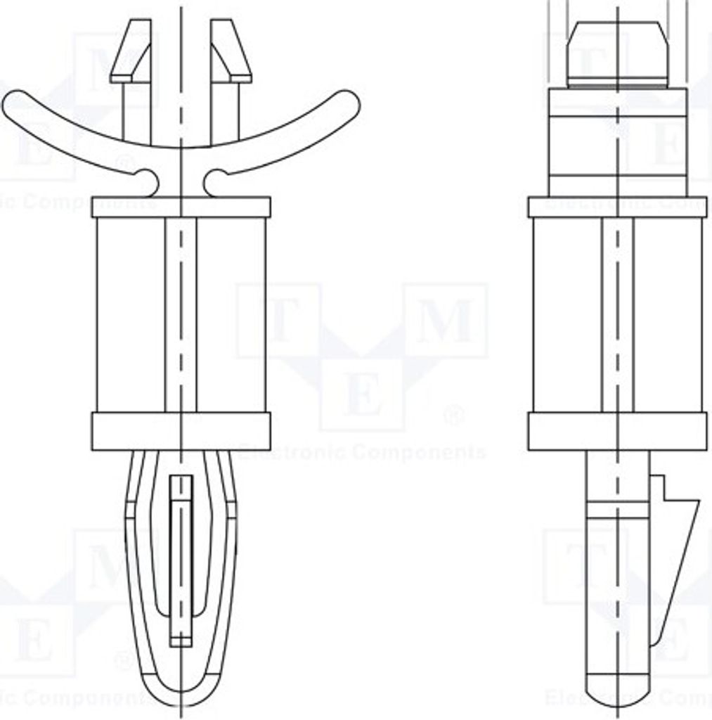 10x t 66 Farbe: natürlich L: 34,9mm UL94V-2 8G814V41099 Kuntoff-Montagestifte