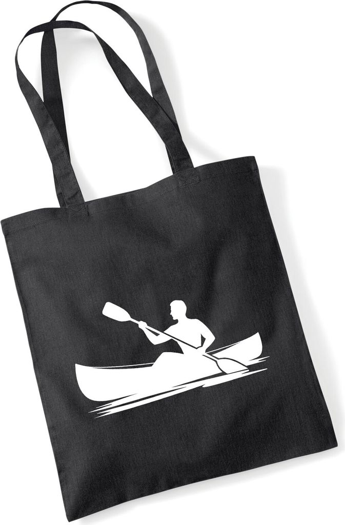 Huuraa Jutebeutel Canoeing Kajakfahren 10 Liter Black Baumwolle Tasche Geschenkidee