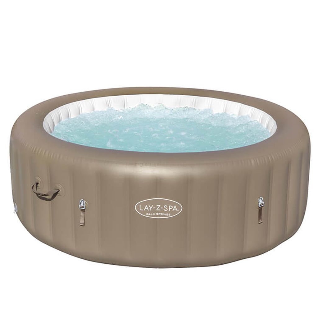 An inflatable hot tub filled with water.