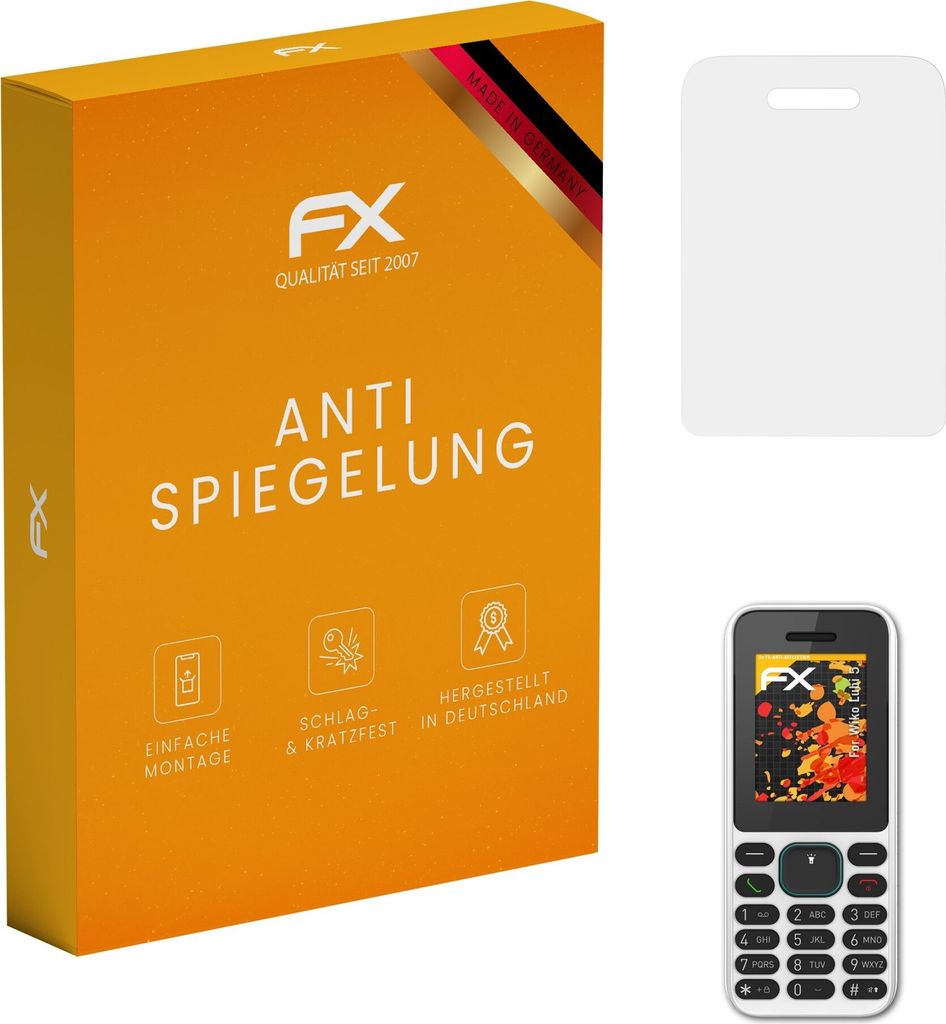 atFoliX FX-Antireflex 3x Schutzfolie kompatibel mit Wiko Lubi 5 Displayfolie