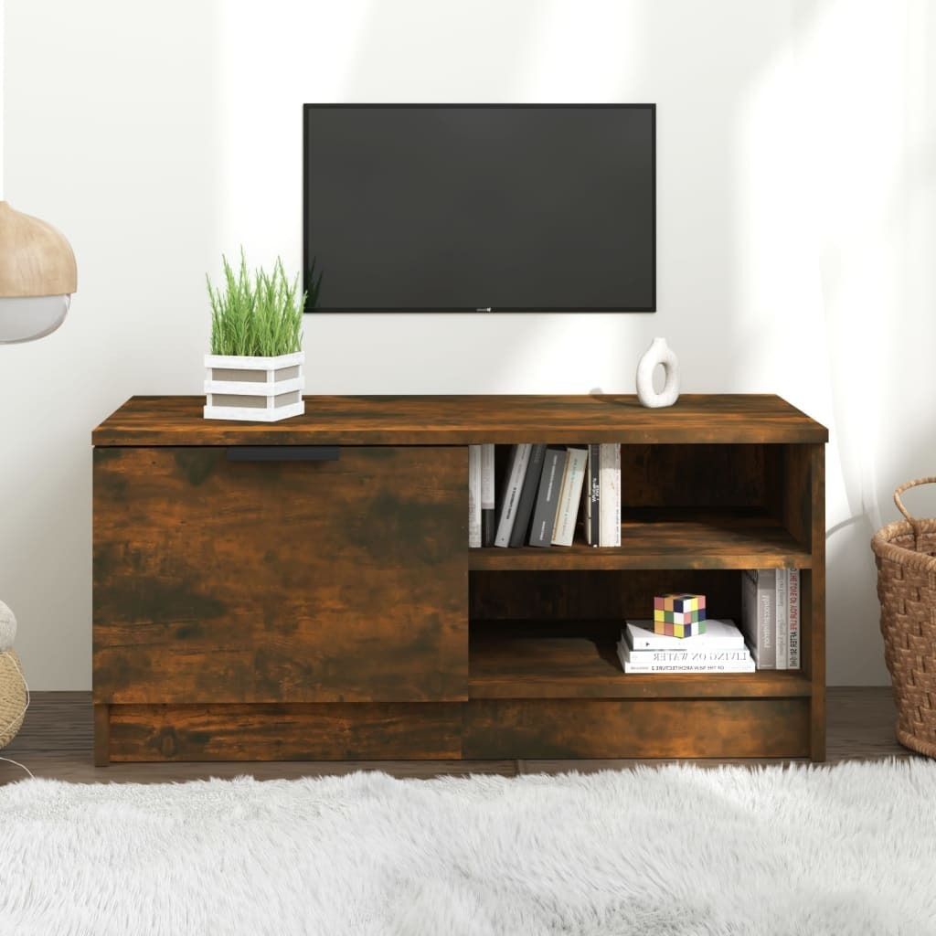 Maison Exclusive - TV-Schrank Räuchereiche 80x35x36,5 cm Holzwerkstoff