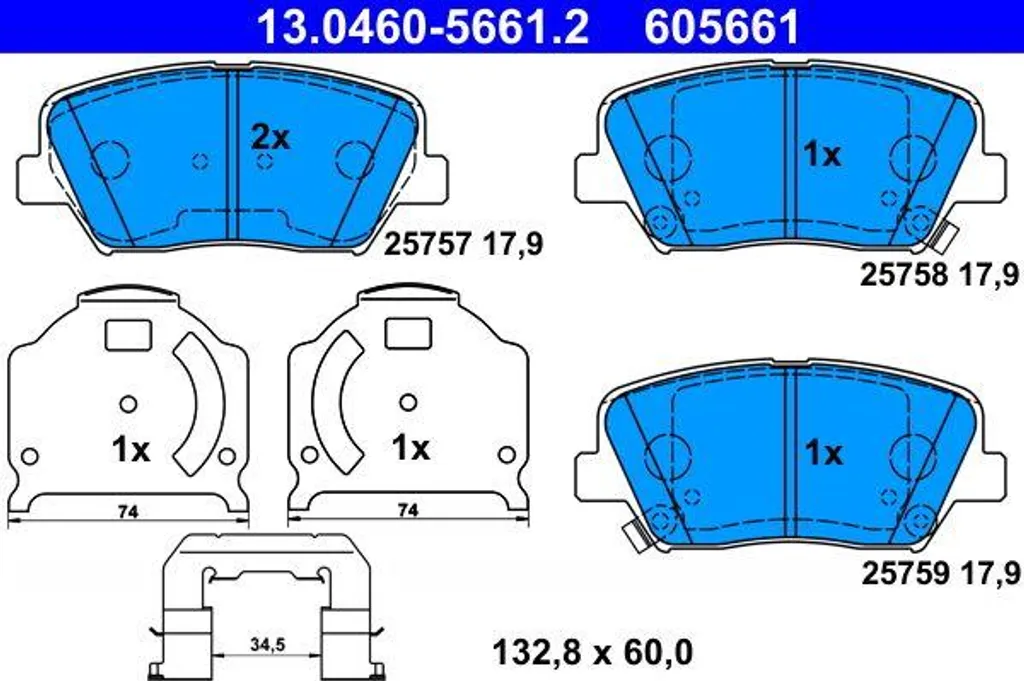 Plaquettes de Frein ATE Haute Friction pour 58101B1A00 Carens et K9
