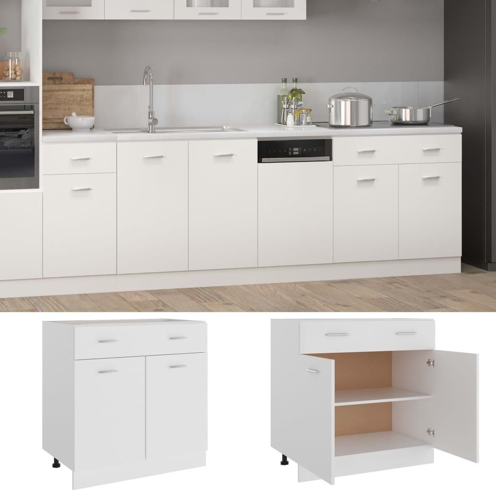 vidaXL Schubunterschrank Lyon Weiß 80x46x81,5 cm Holzwerkstoff