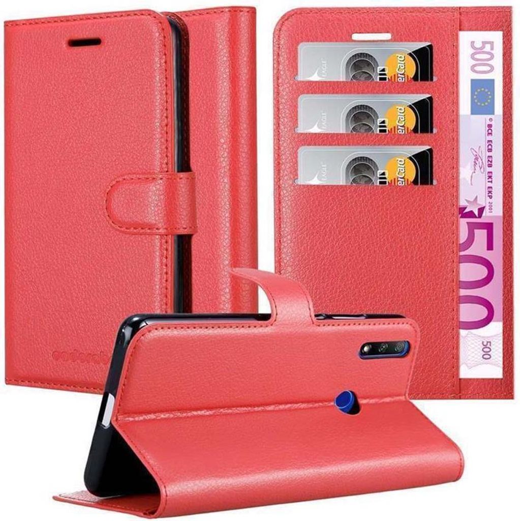 Cadorabo Hülle für Honor 9X Schutz Hülle in Rot Handyhülle Etui Case Cover Magnetverschluss