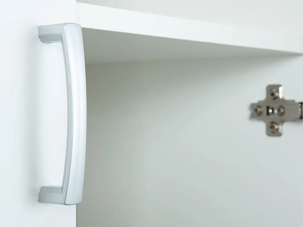 Armoire Blanche Arta avec 5 Tablettes Robustes - Meuble de Rangement Slim - 7
