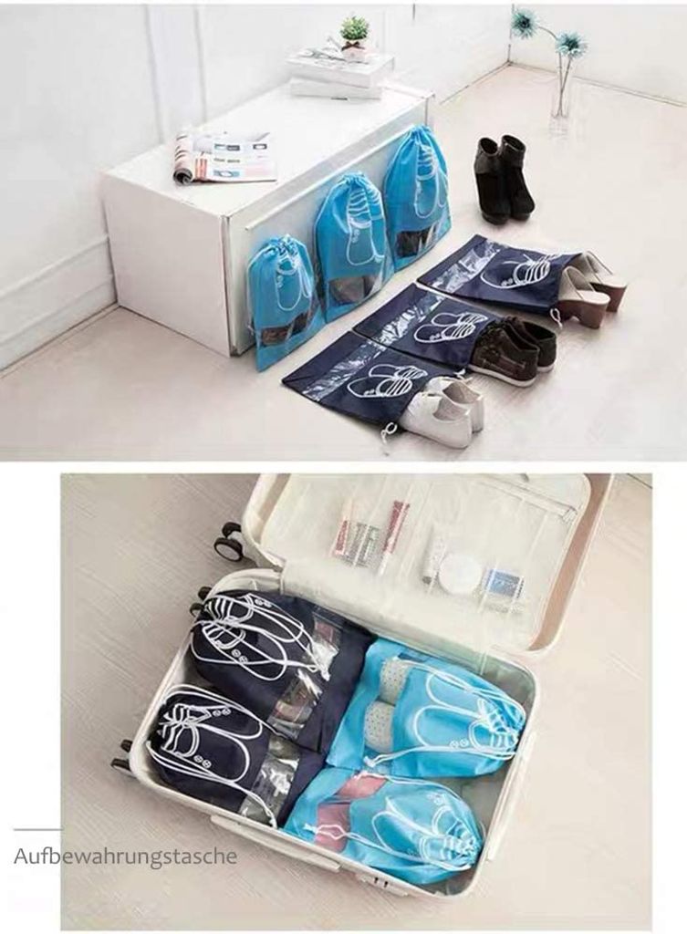 SPEEDEVE Schuhbeutel mit Zugband Wasserabweisend Staubdichter Schuhtaschen 10er Set für reise und zuhause 