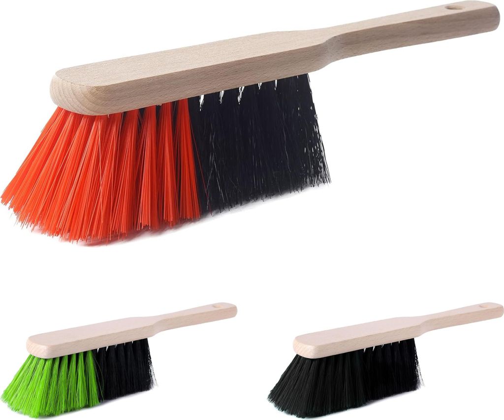 Garronda Handfeger PET mit Kurz Griff für den Frühjahrsputzen im Garten PET GD-0009 (Schwarz/Orange)