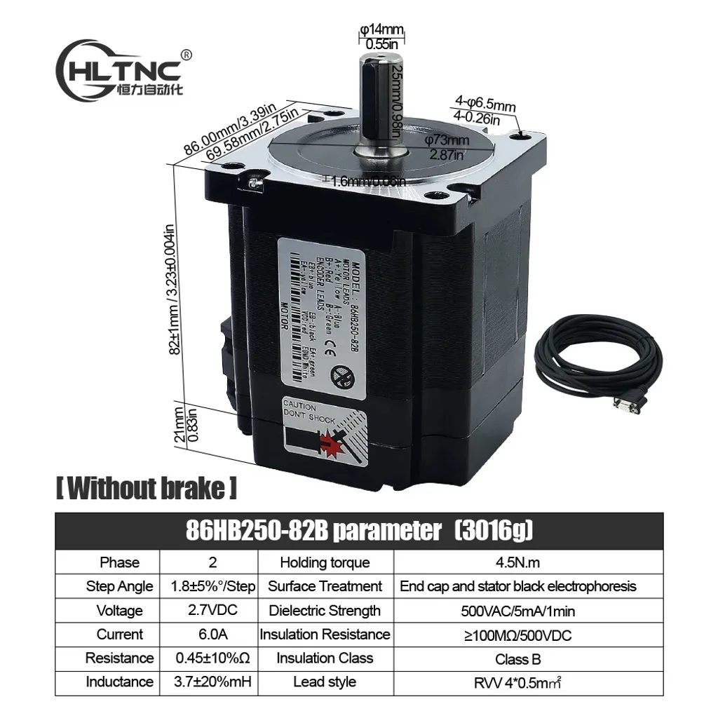 Moteur pas à pas hybride Nema34 haute précision 2 phases série 82B