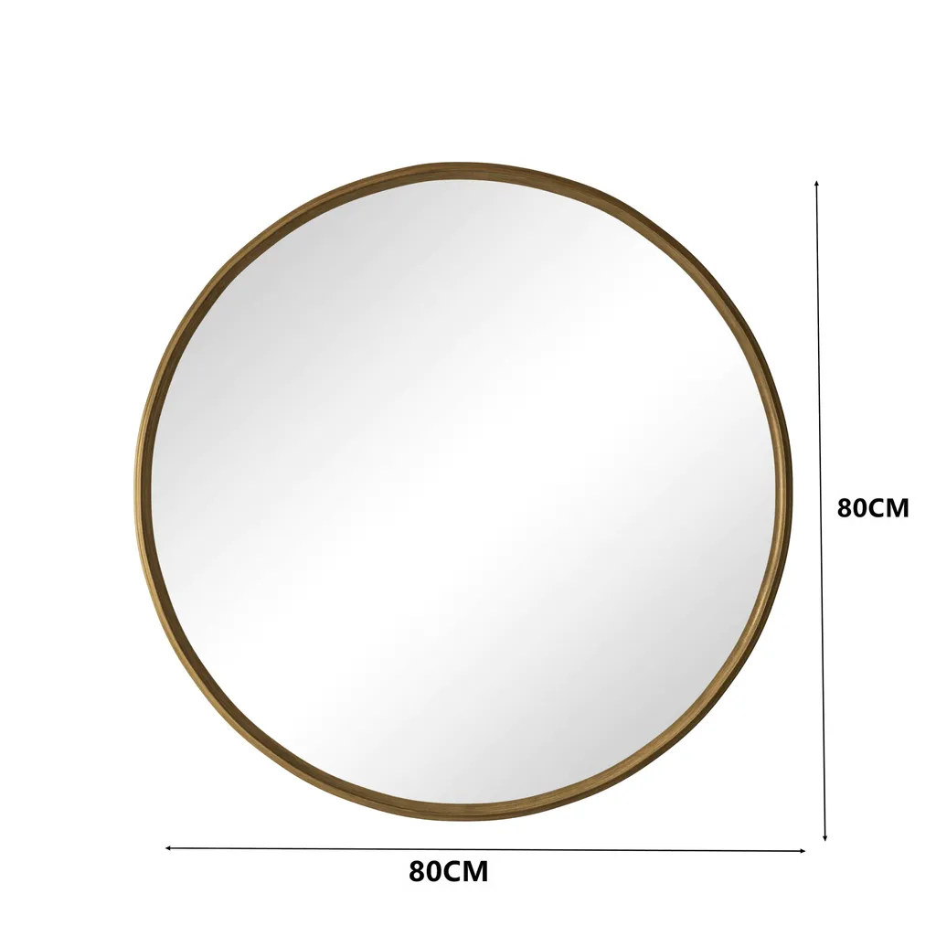 Specchio Rotondo AIORBER 80cm Bronzo: Robusto e Facile da Appendere - 2