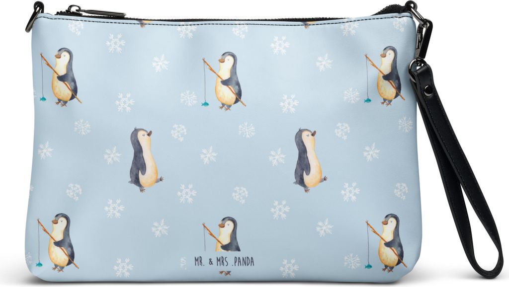 Mr. & Mrs. Panda Damenhandtasche Pinguin marschieren - Blau - Geschenk, Handtasche, Pinguine, Damen, Umhängetasche, Bruder, Schwester, kleine tasc...