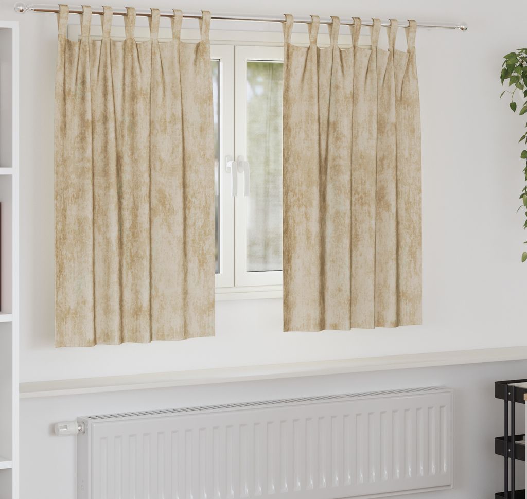 Velvet Vorhänge 2 Stück mit Ösen Creme 140x140 cm, Gardinen & Vorhänge DesignMöbel Neu