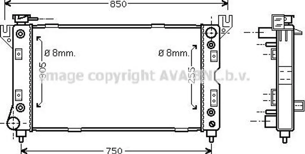 Radiateur moteur AVA CR2029 pour Voyager - OE 4682588 Haute Performance