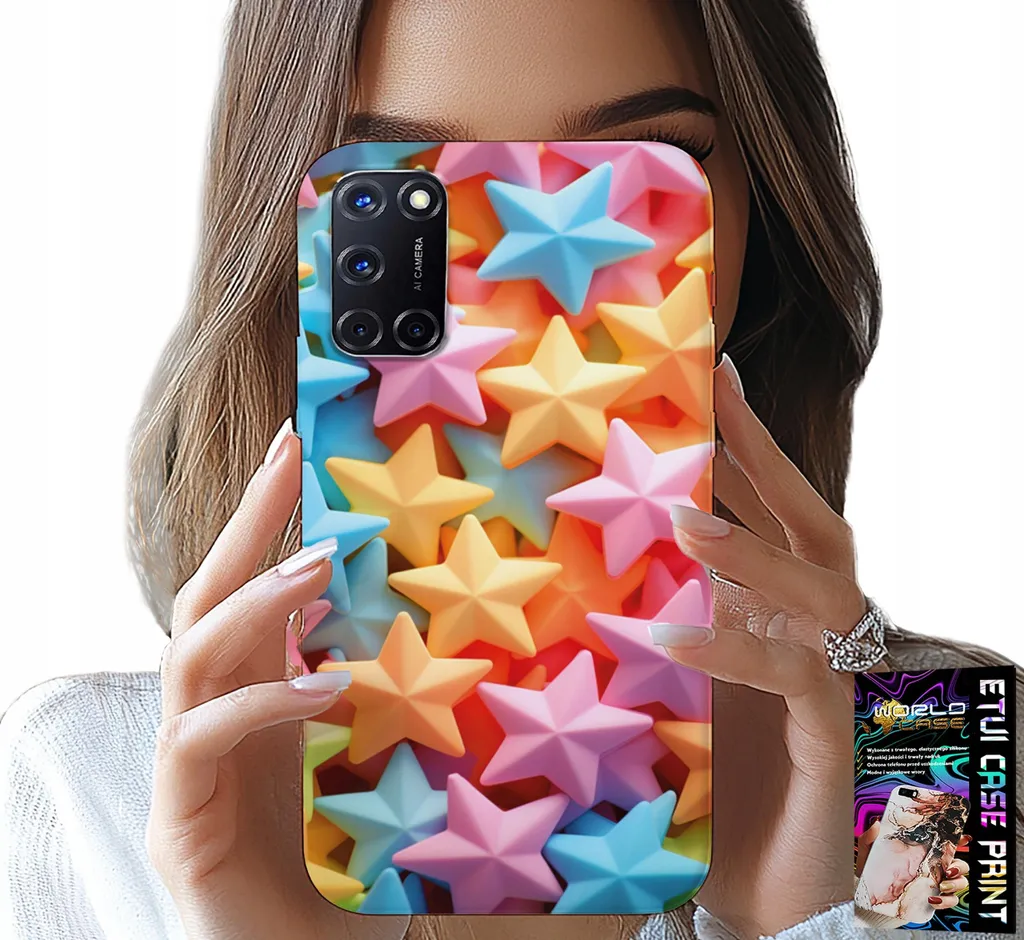 Custodia per Oppo A52 - Custodia a stelle colorate +Folio