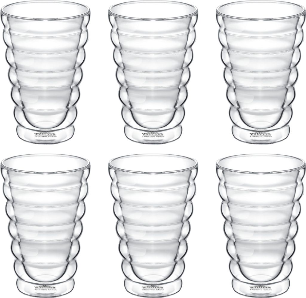 Wilmax Doppelwandiges Thermoglas 400 ml 6er Set WL-888418/A6
