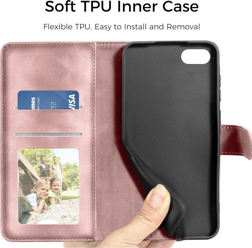 TienJueShi Rosso Premium Retro Business Stand Portafoglio Caso in Pelle Case Copertina Custodia Protettiva Cover Skin per UMIDIGI A3 PRO 5.7 inch