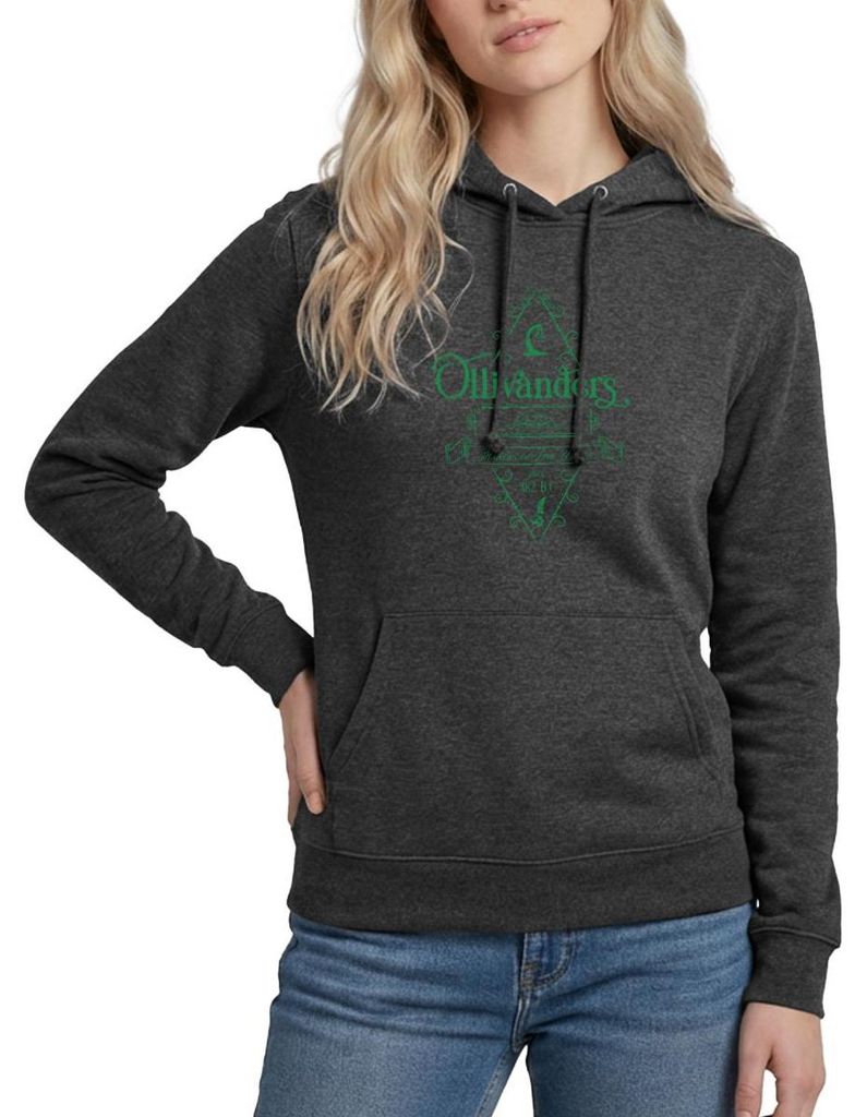 Spreadshirt Harry Potter Ollivanders Geschäft Grünes Logo Damen Hoodie, XL, Anthrazit
