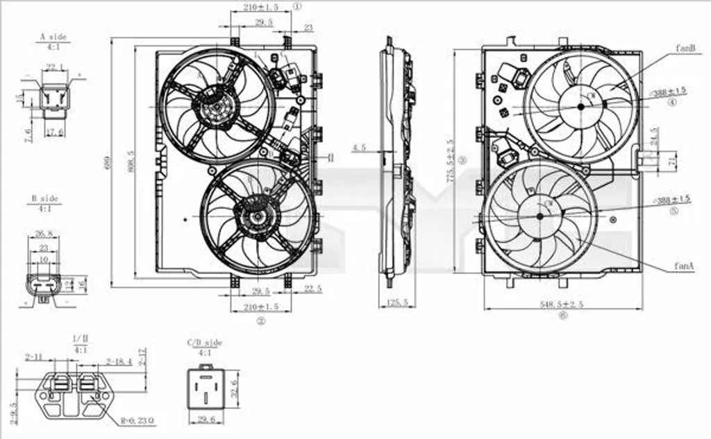 Ventilateur radiateur robuste pour Ducato compatible OE 1364163080