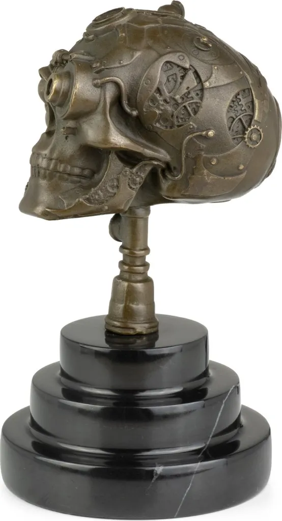Objet de Décoration Crâne Moritz - Bronze Massif pour Intérieur Chic