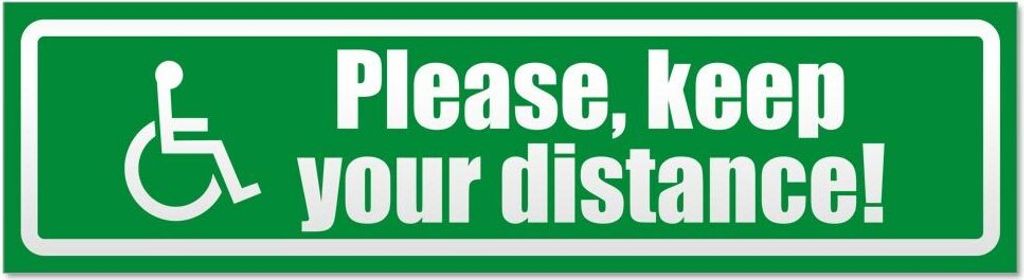 Please Keep Your Distance invertiert - Hinweis Aufkleber Sticker für Auto, Kfz, Fahrrad, PKW, LKWGrün - 20 x 5,3 cmPlease Keep Your Distance inve...