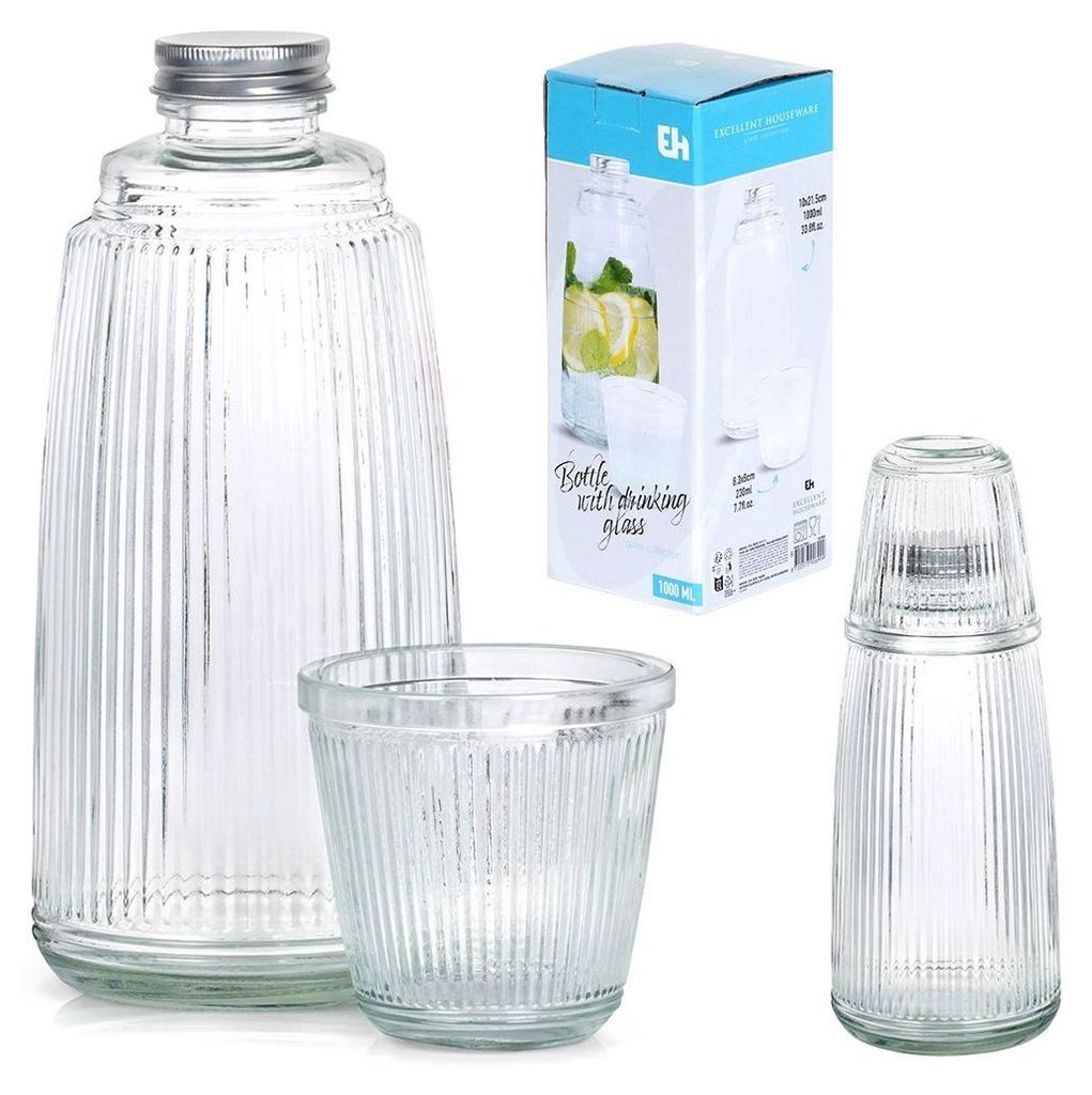 Excellent Houseware Glaskaraffe Glasflasche Karaffe mit Produktbild 
