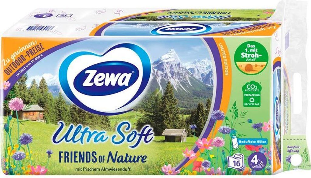 Zewa Toilettenpapier Ultra Soft 4-lagig, (16 Rollen)