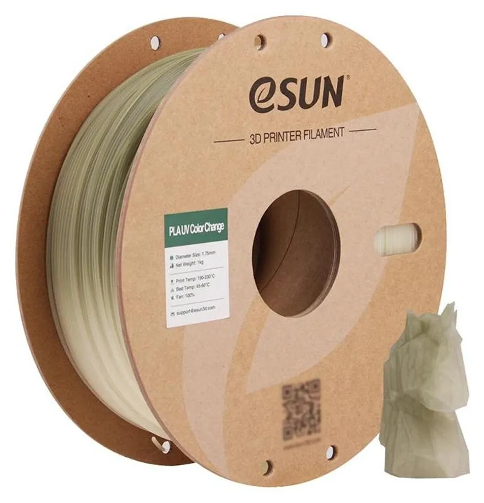 Filament 3D écologique changement couleur vert UV pour projets maker