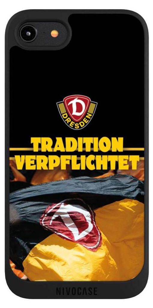 NIVOCASE Handyhülle für Apple iPhone 7 Hülle NIVOpure Case Schwarz Fanartikel SG Dynamo Dresden SGD