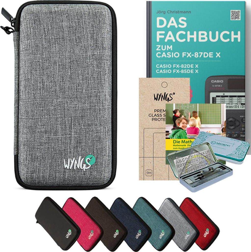 CALCUSO Zubehör Streberpaket Hellgrau kompatibel für Taschenrechner Casio FX-87DE X