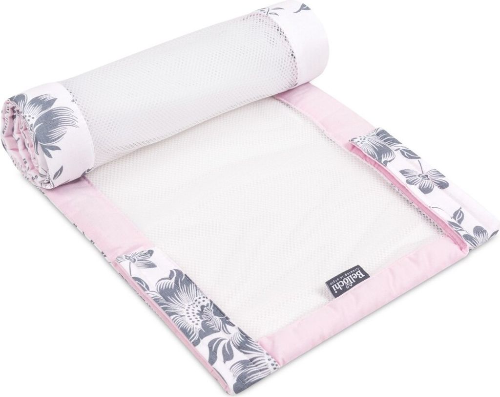 Atmungsaktive Mesh-Bettumrandung pink berry 180x30cm