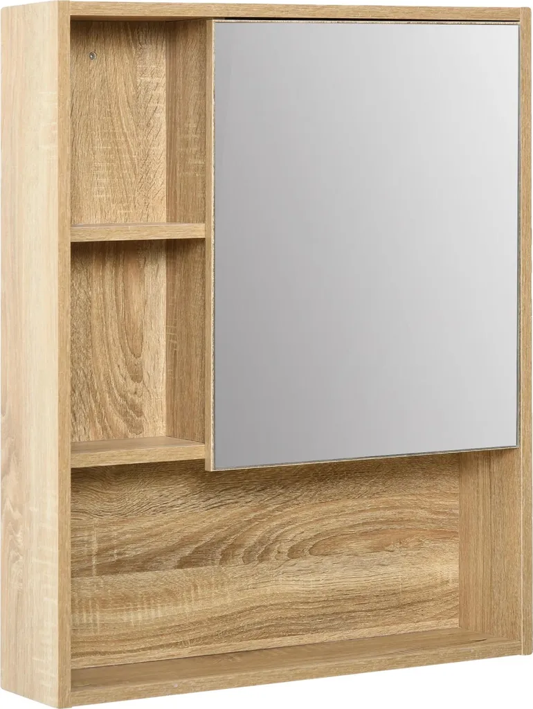 Meuble de rangement mural salle de bain 60x76 cm, placard en bois MDF
