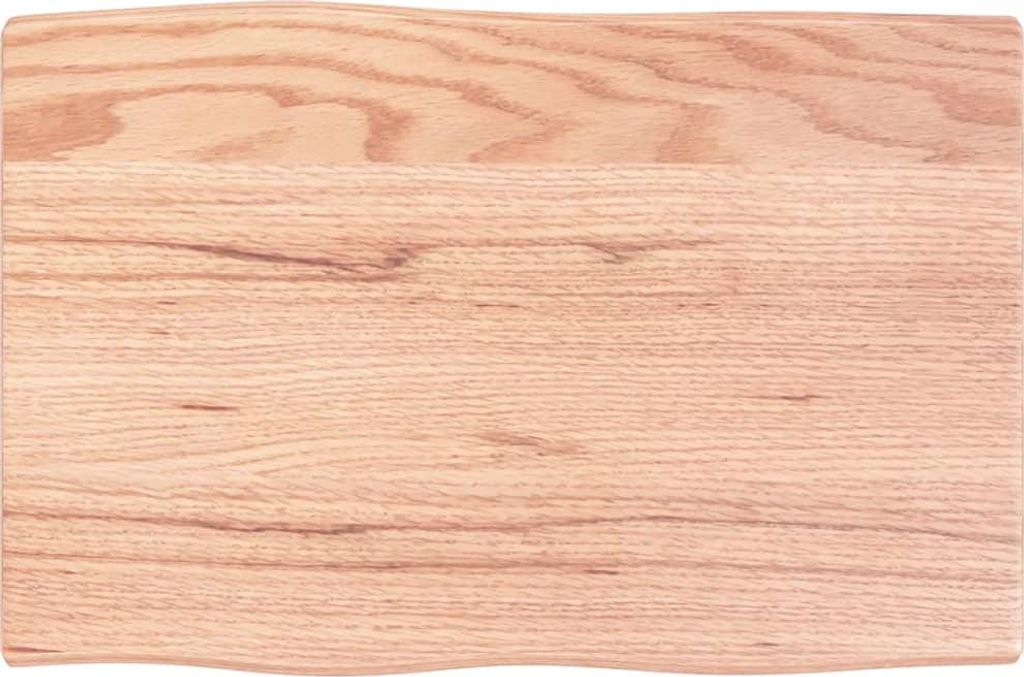 vidaXL Tischplatte 60x40x2 cm Massivholz Eiche Behandelt Baumkante