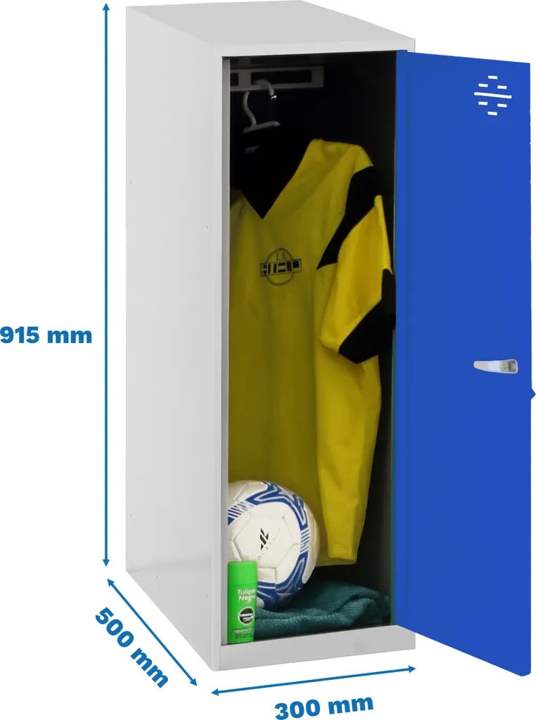 Vestiaire métallique monobloc bleu et gris - Simonrack 1 compartiment