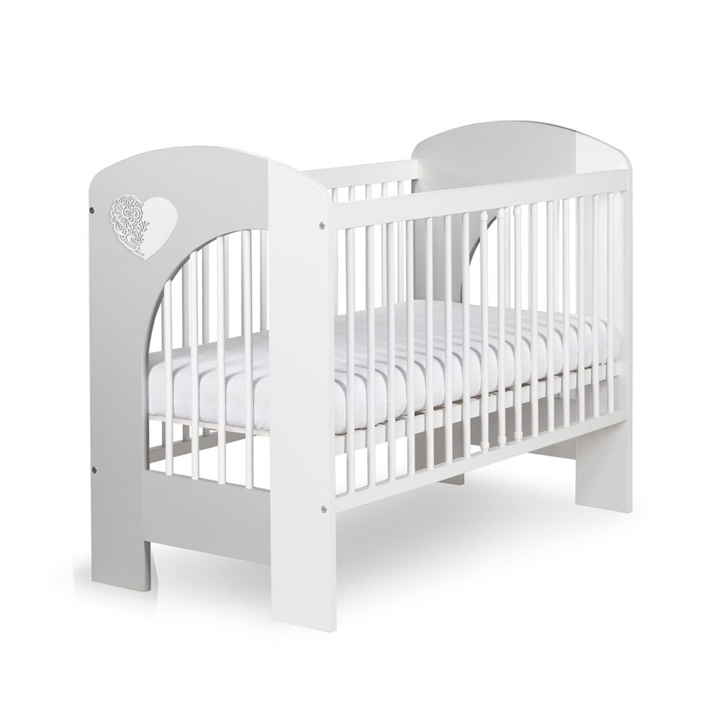 Lit pour bébé Nel Heart 3 hauteurs réglables - Blanc avec Image du produit 