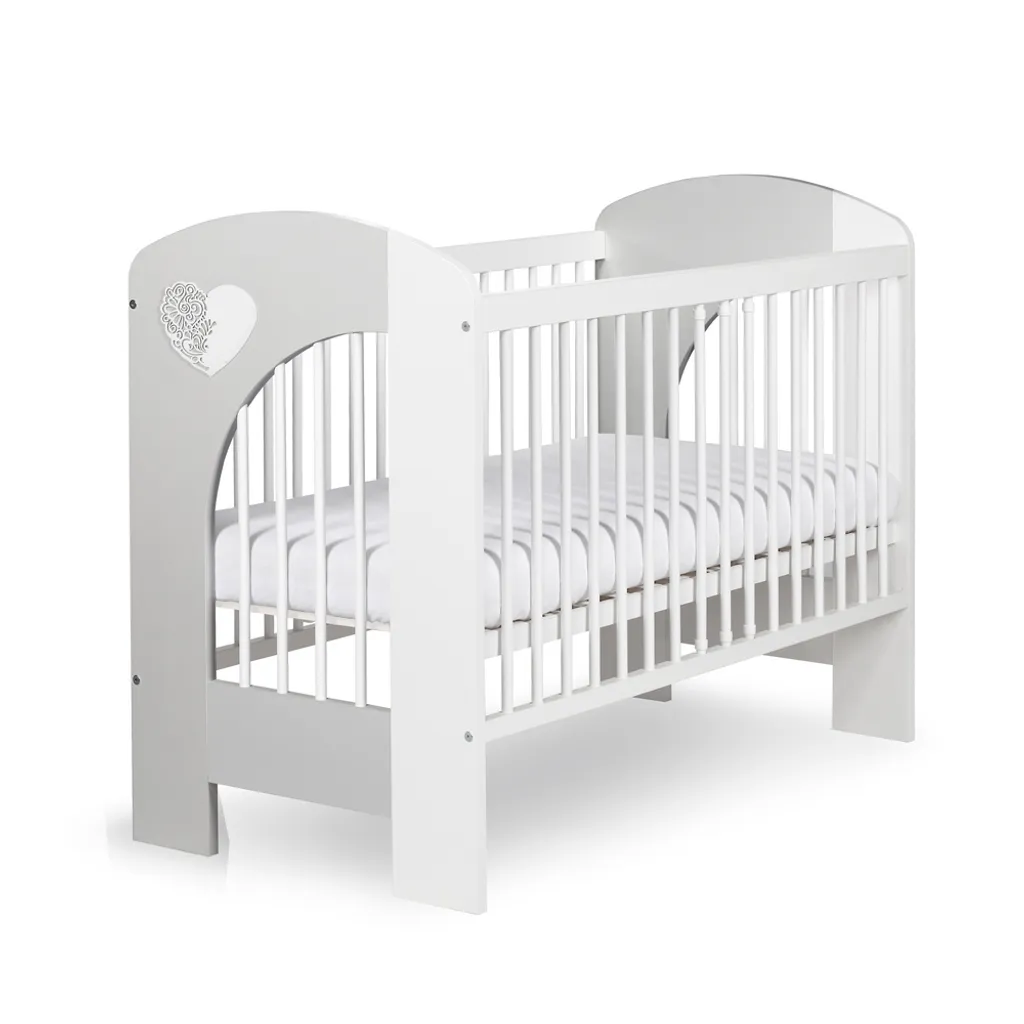 Lit enfant NADIA 60x120 bicolore gris et blanc, style scandinave