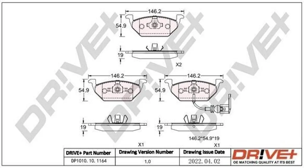 Jeu de plaquettes de frein à disque pour VW Golf V, Jetta et Octavia II