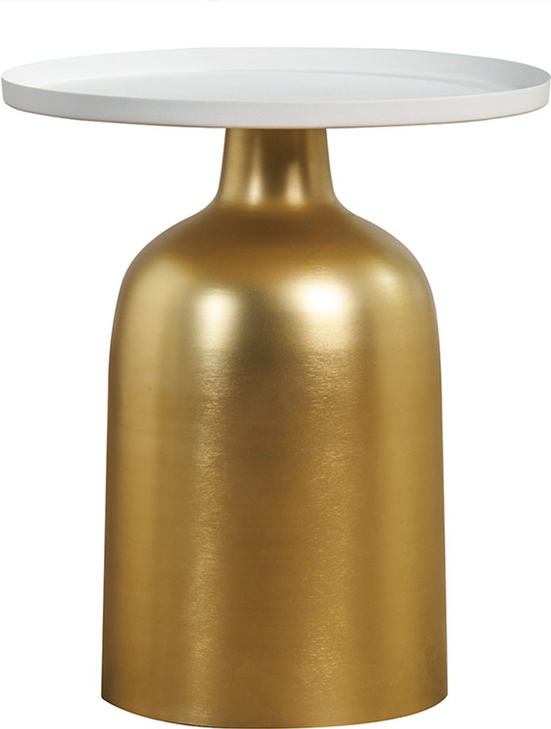 Miliboo - Runder Design-Beistelltisch aus Metall goldfarben Produktbild 