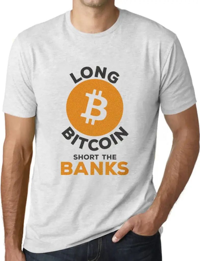 Herren Grafik T-Shirt Bitcoin Short The Bankers Btc Hodl Crypto Traders Öko-Verantwortlich Vintage Jahrgang Kurzarm Lustige Druck Geburtstag Geschenk