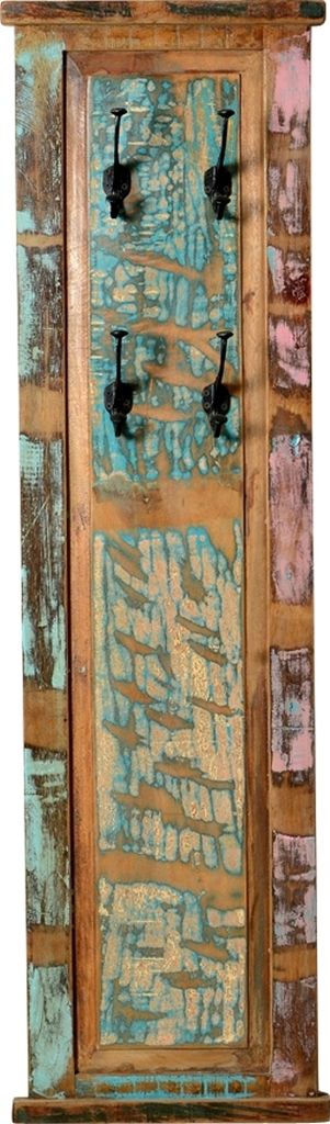 SIT Möbel Wandgarderobe | 4 Doppel-Haken | Altholz lackiert bunt | B 35 x T 8 x H 110 cm | 09163-98 | Serie RIVERBOAT