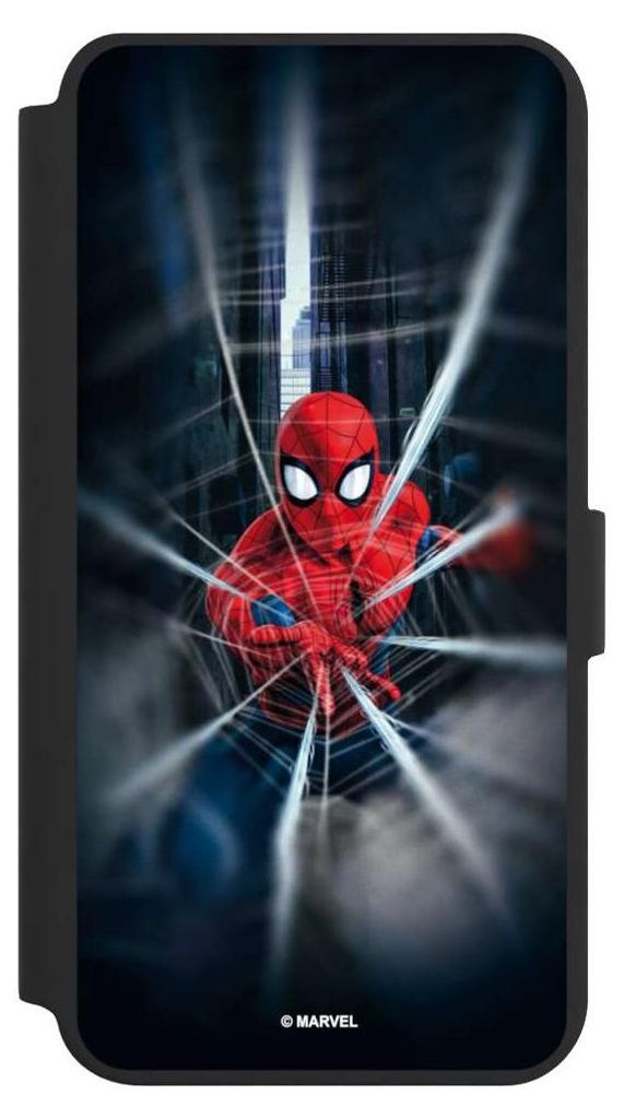 NIVOCASE Klapphülle für Samsung Galaxy S24+ Handyhülle aus Kunst Leder NIVOflip schwarz Kinofilm Marvel Spider-Man