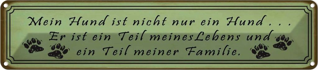 vianmo Blechschild 10x46 cm mein Hund ist nicht nur ein Tier Haustier