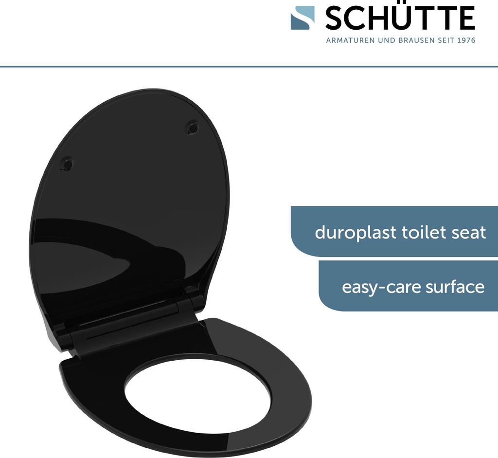 SCHÜTTE Duroplast SLIM WC sedátko s měkkým zavíráním černé, Obrázek produktu 3