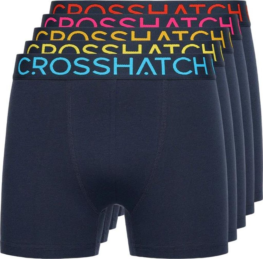Crosshatch - "Chasma" Boxershorts für Herren (5er-Pack) BG1139 (M) (Marineblau)