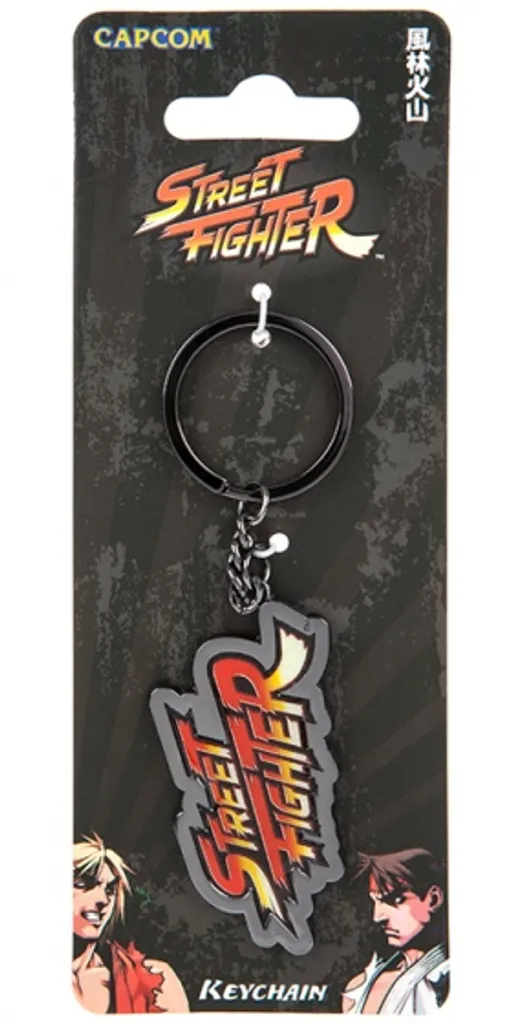 Porte-clés Street Fighter V acier noir 11 cm pour sac et clés auto